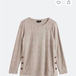 Fortune and Ivy Women's Beige Button-Detail Tunic NWOT